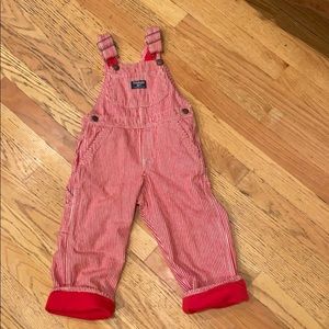 Red felt lined overalls